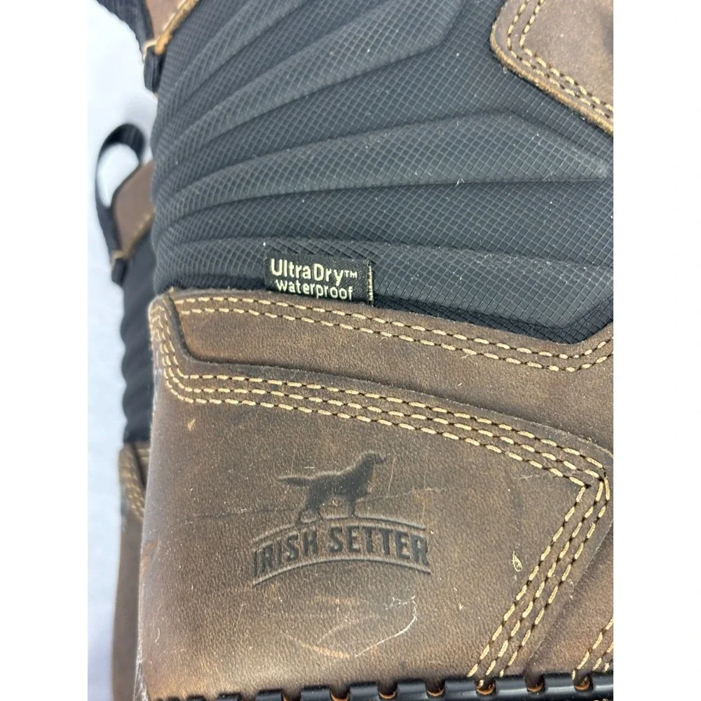 Red Wing Irish Setter 83848 Work Boots Mens Brown Waterproof Safety Toe 8.5 D